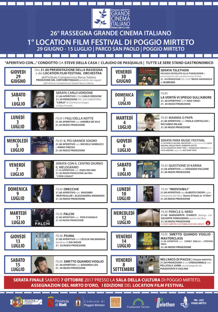 26 Rassegna Grande Cinema Italiano - Poggio Mirteto 2017